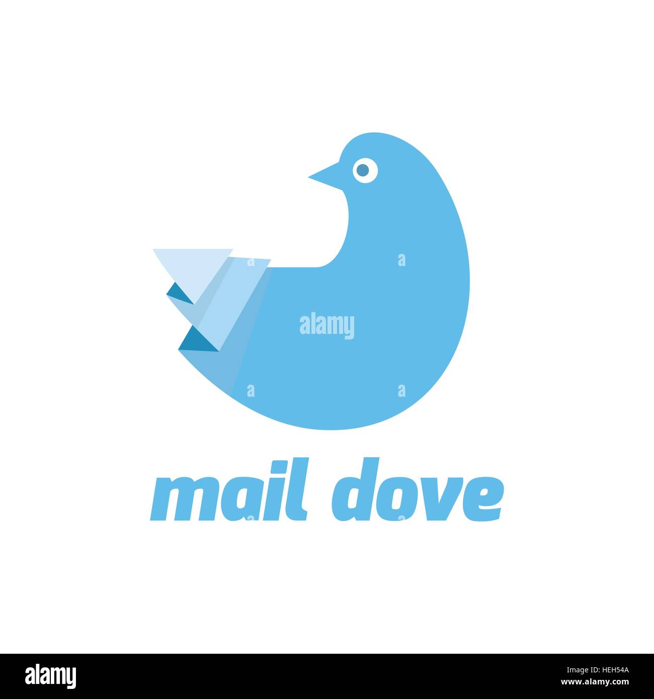Mail dove logo design flat bird delivery, flight dove insignia, animal