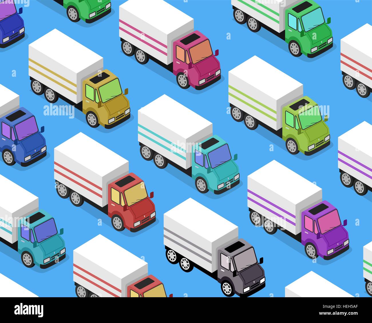 Isometric Delivery Van Car Icon. Isometric delivery lorry car icon. 3d delivery vector truck. Service van fast delivery Stock Vector