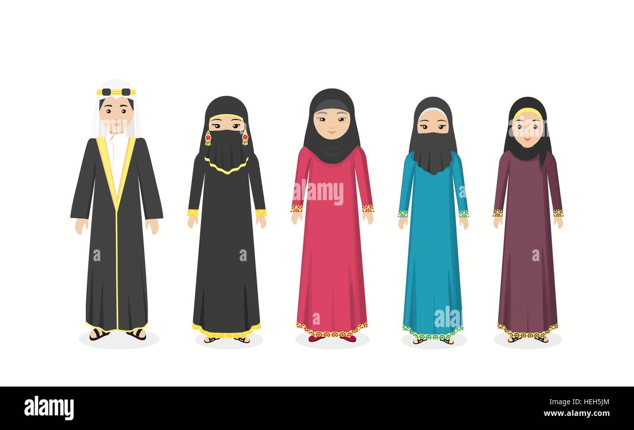 Arabian traditional clothes people ...