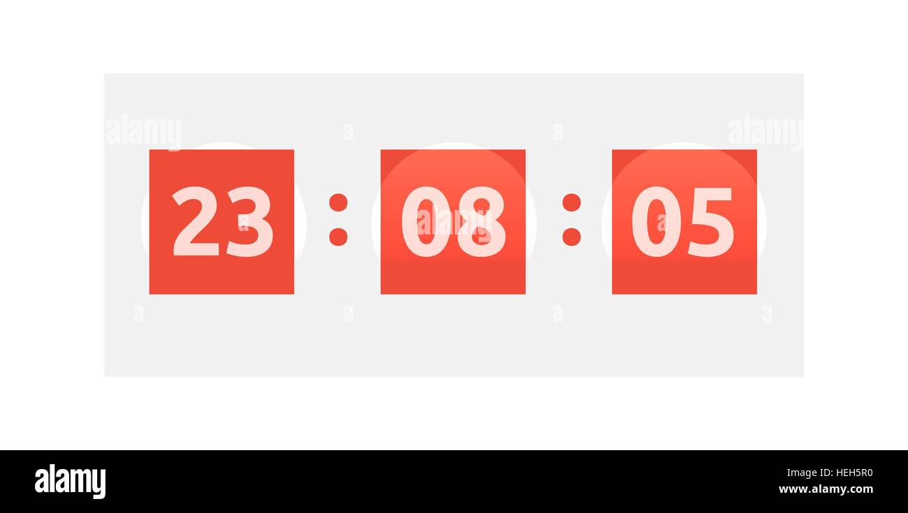 Time Clock Icon. Opening soon. Big sale countdown timer and scoreboard