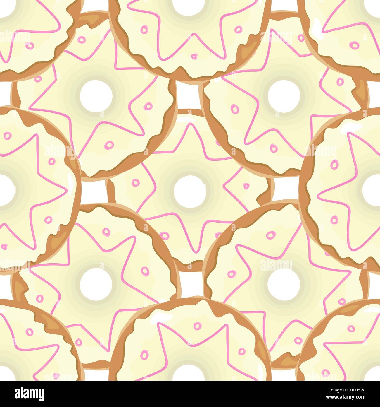 Donut Seamless Background Texture Pattern. Donut seamless background texture pattern. Cute donuts with glazing. Seamless Stock Vector