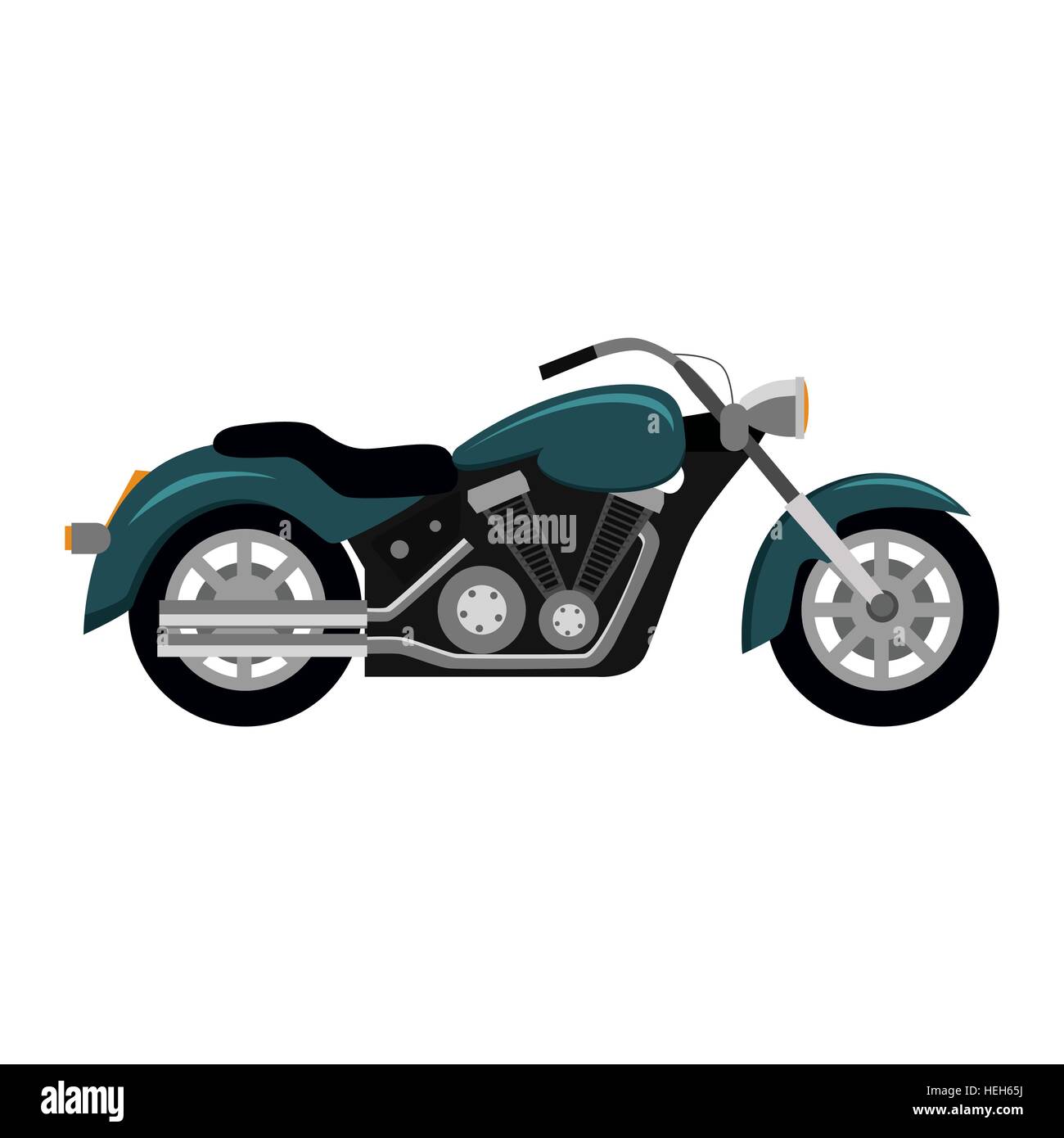 Cool motorcycle isolated on white background. Vehicle on two wheels