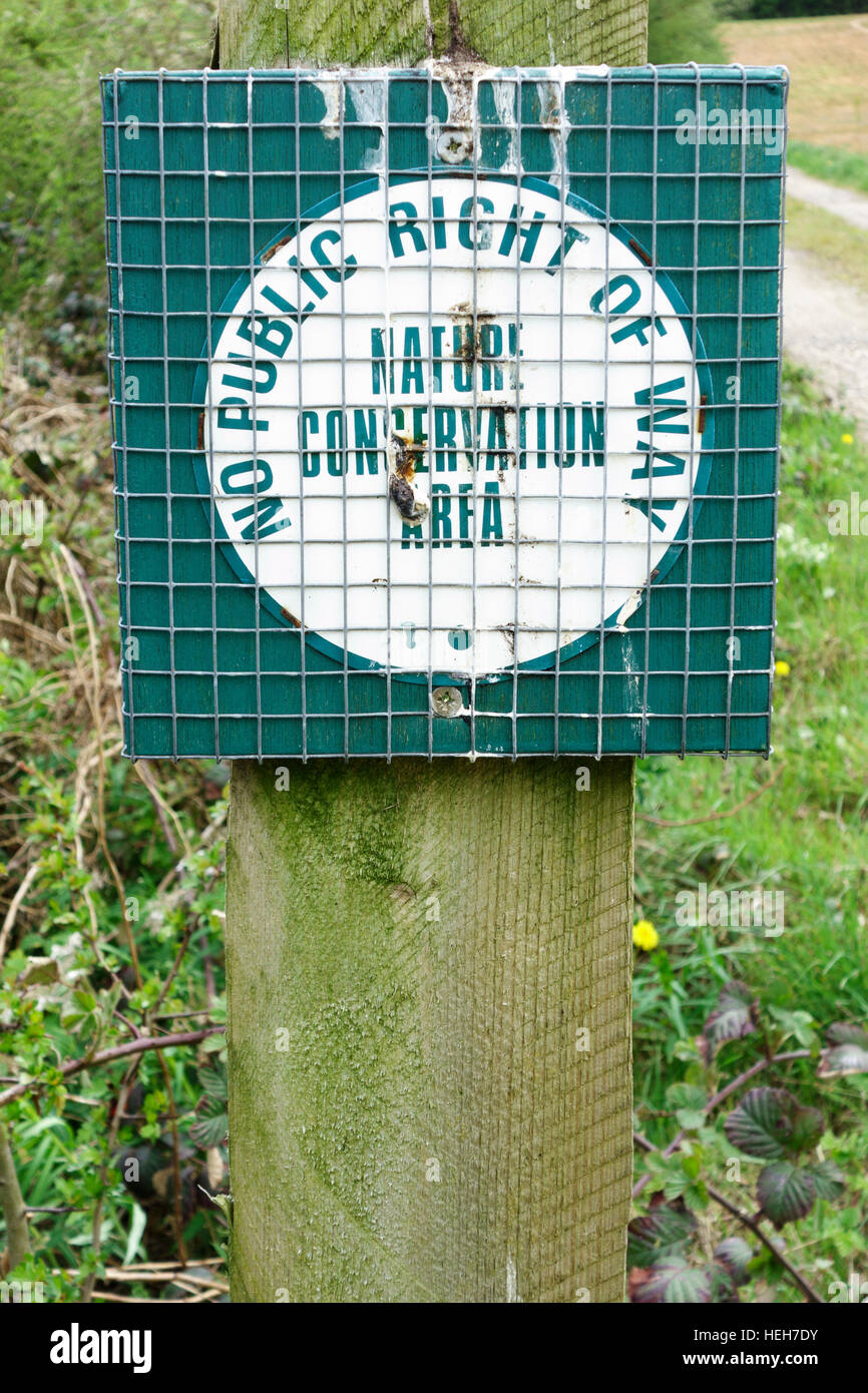Nature conservation sign, Aston, Berkshire, England, UK Stock Photo