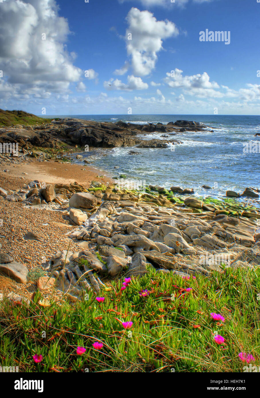 Rock beach in Vila Praia de Ancora, north of Portugal Stock Photo
