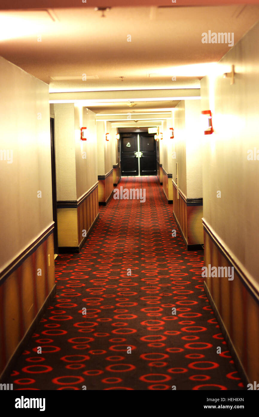 Empty hotel hallway Stock Photo