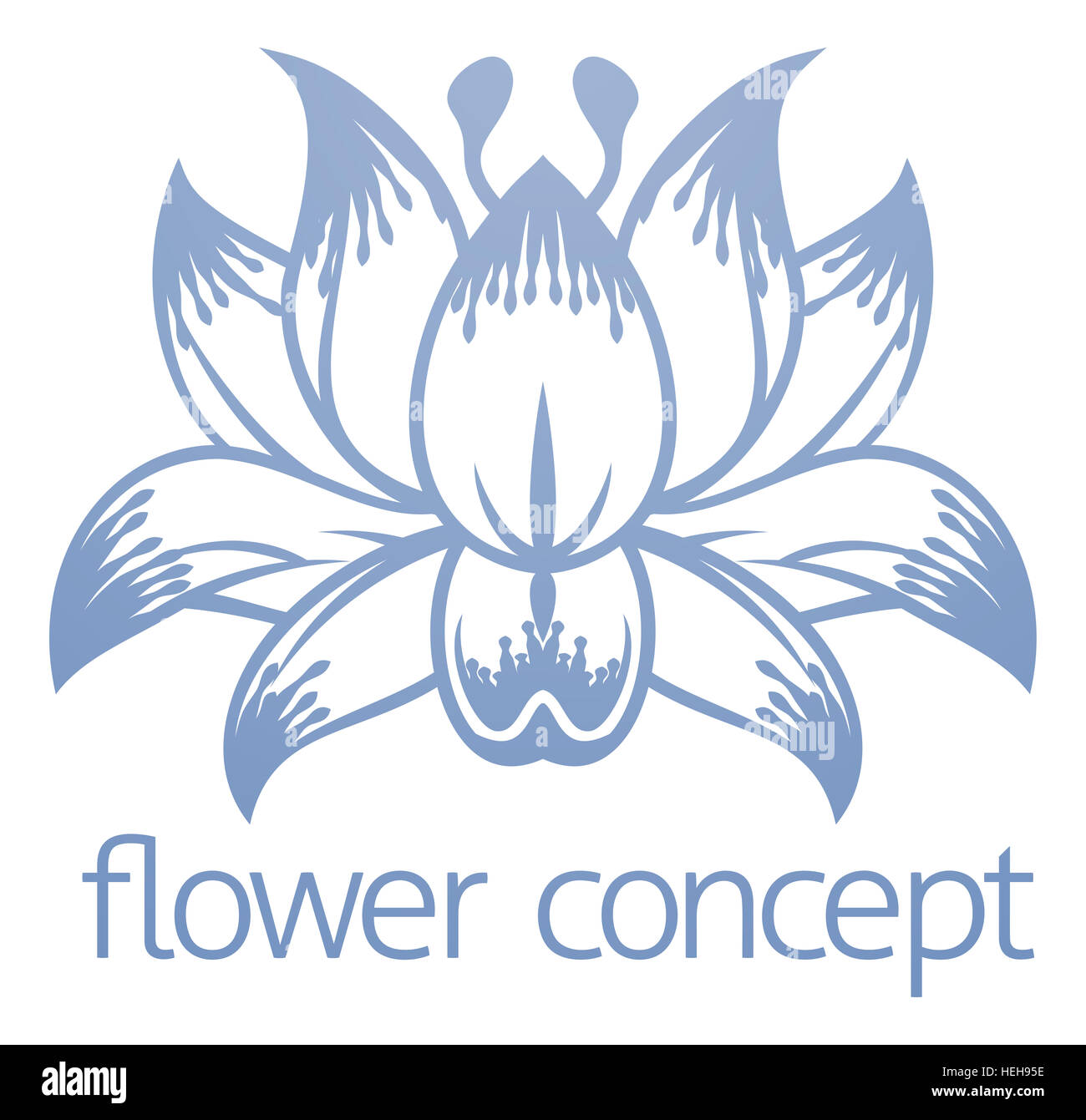 An abstract lotus flower floral design concept icon Stock Photo