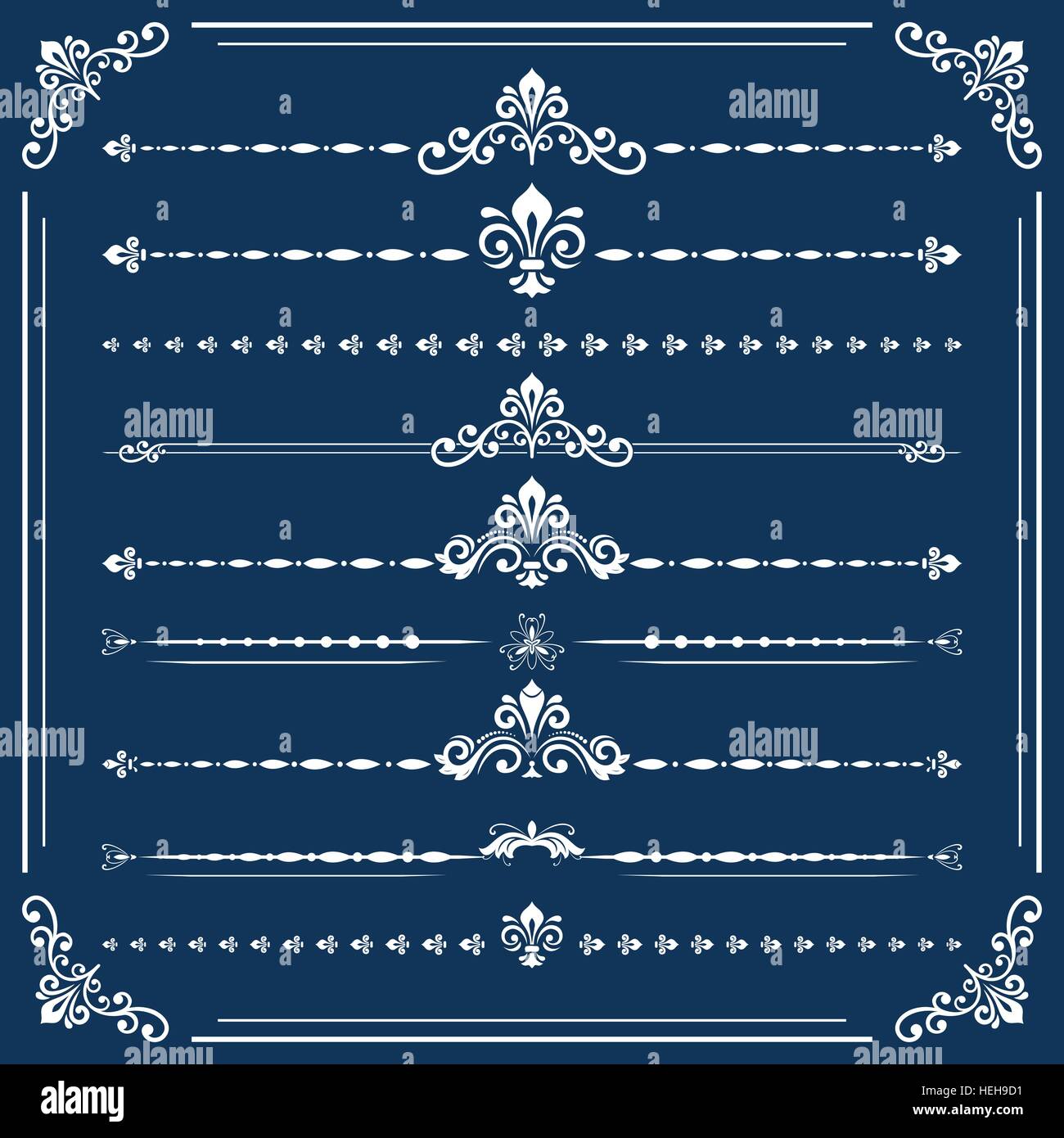 Vintage Set of Horizontal Elements Stock Vector Image & Art - Alamy