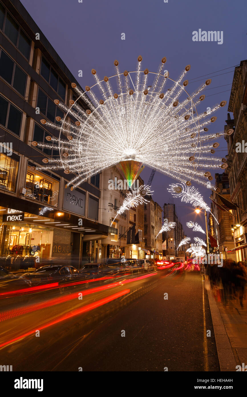 Christmas lights and decorations on New Bond Street, London. In London