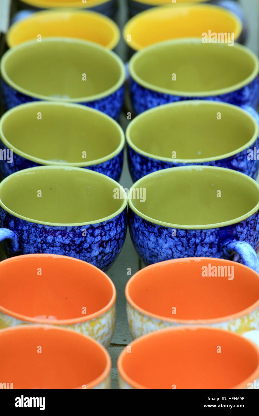 Indian made Colorful Ceramic cups Stock Photo Alamy