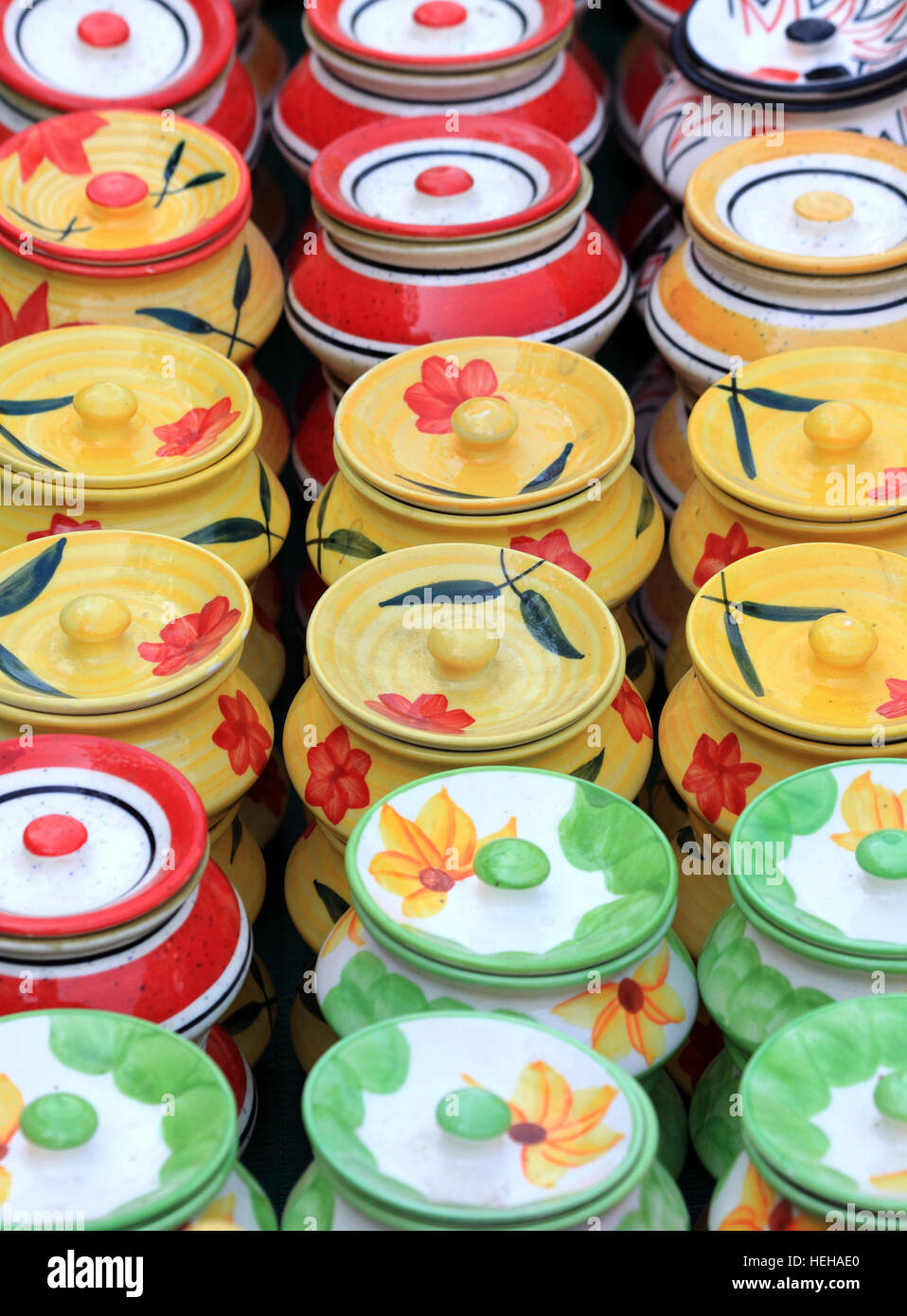 Indian Made Colorful Ceramic Jar Stock Photo Alamy