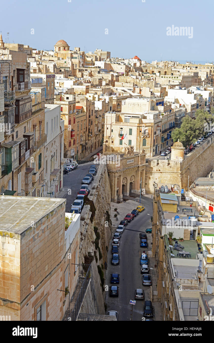 Victoria Gate - Valletta, Malta Stock Photo