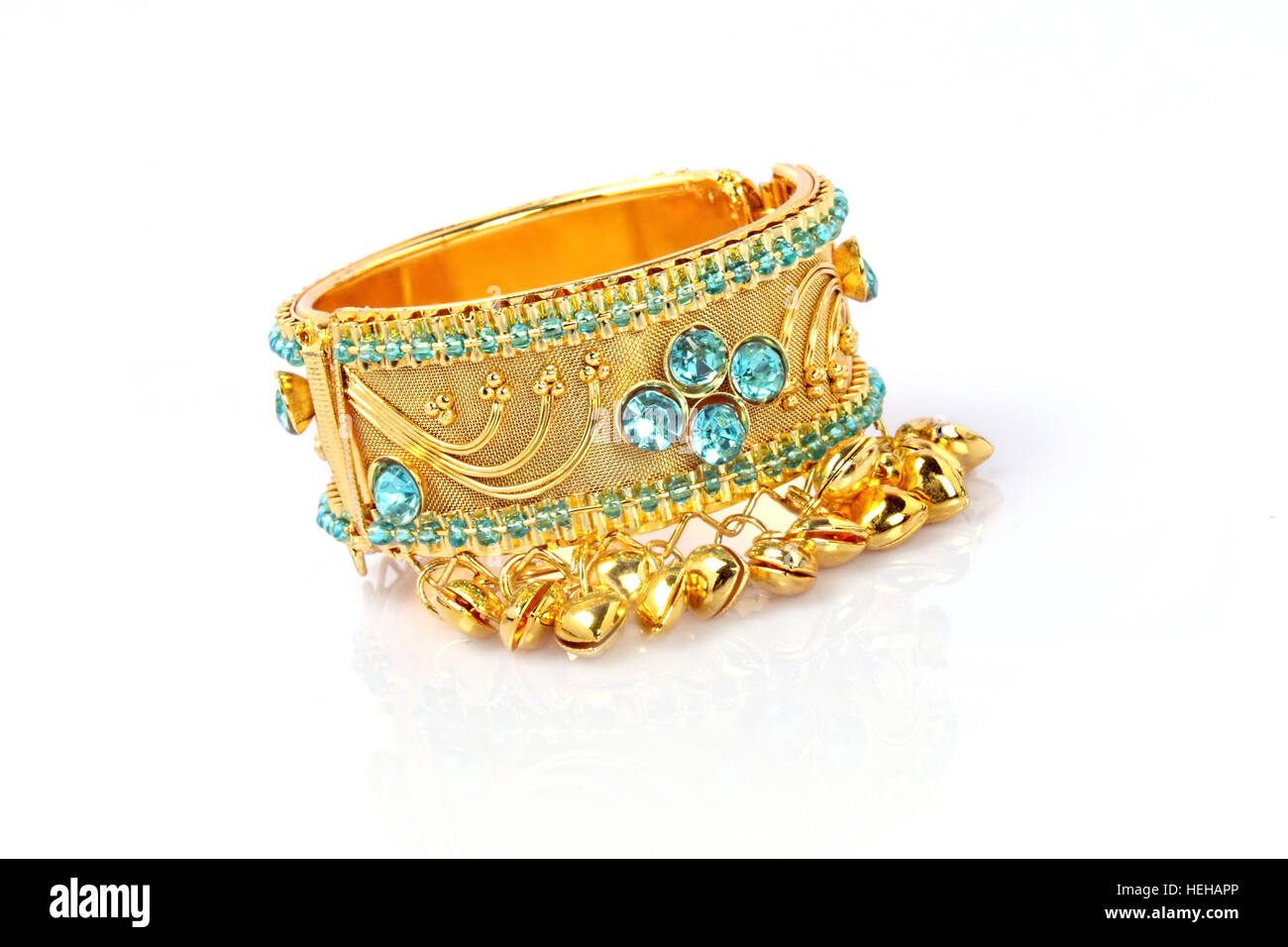 Indian Gold Bracelet isolated on white background Stock Photo - Alamy
