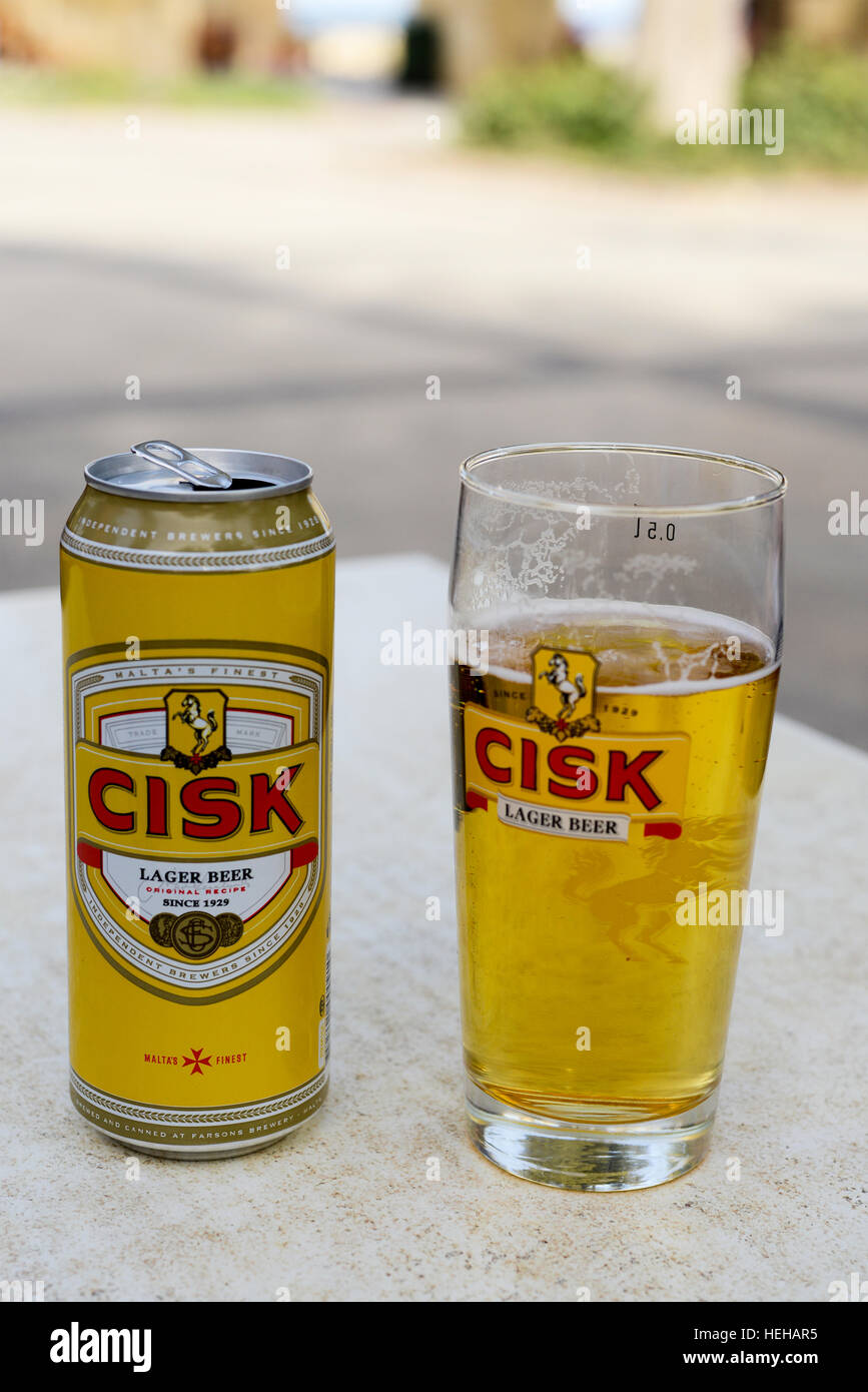 Cisk Lager Beer Stock Photo