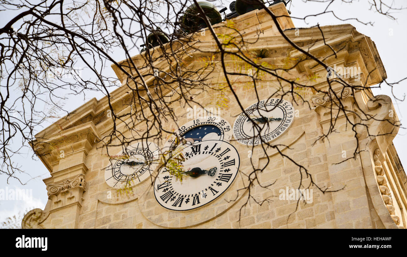 Grandmasters Palace Clock Valletta, Malta Stock Photo Alamy