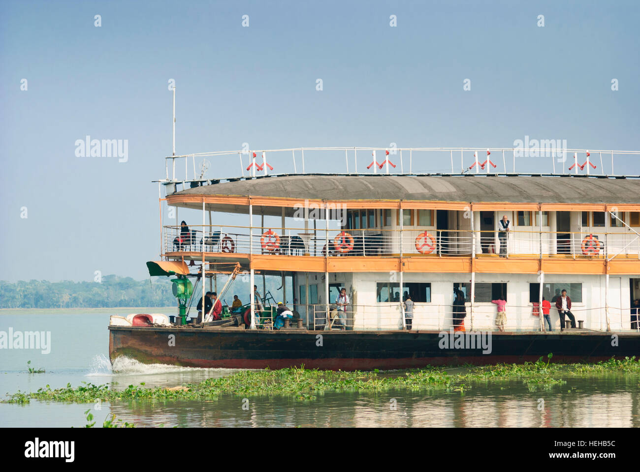 Kaukhali: Paddle-ship of type 'Rocket' on the journey from Barisal to Khulna, boat, river, Barisal Division, Bangladesh Stock Photo