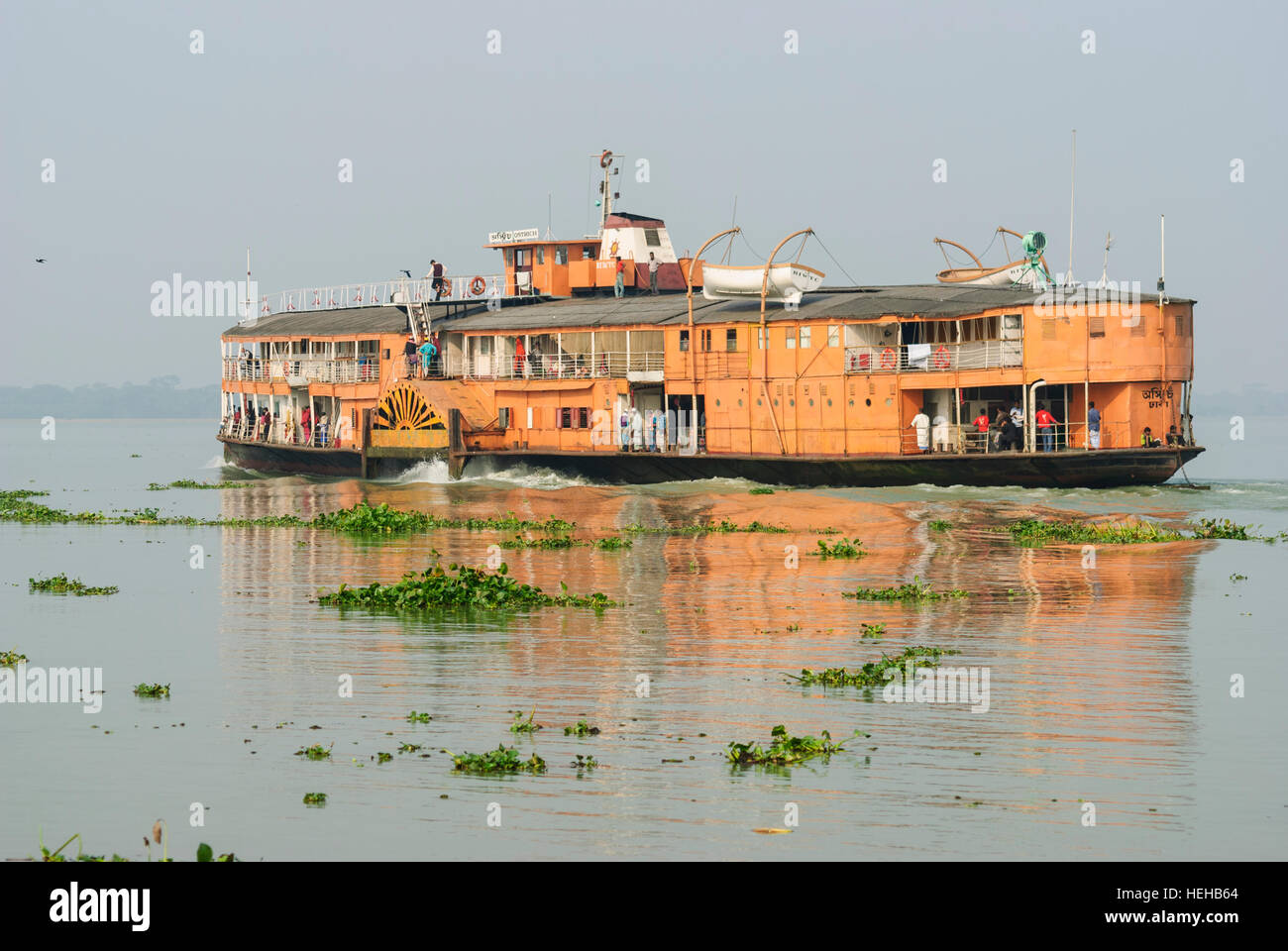 Kaukhali: Paddle-ship of type 'Rocket' on the journey from Barisal to Khulna, boat, river, Barisal Division, Bangladesh Stock Photo