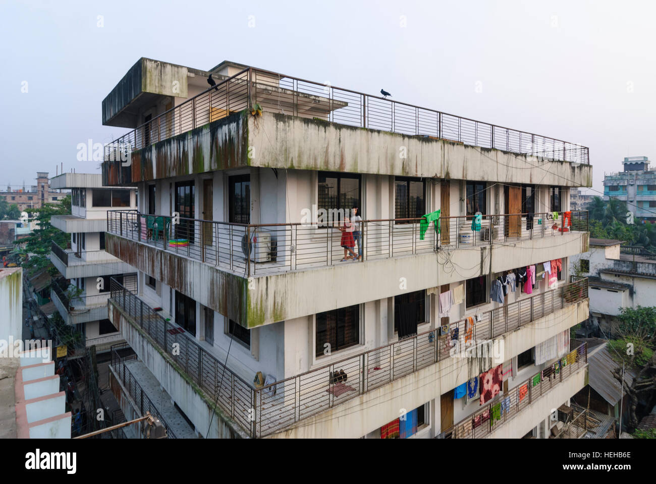Barisal: tenements, appartment building, Barisal Division, Bangladesh Stock Photo