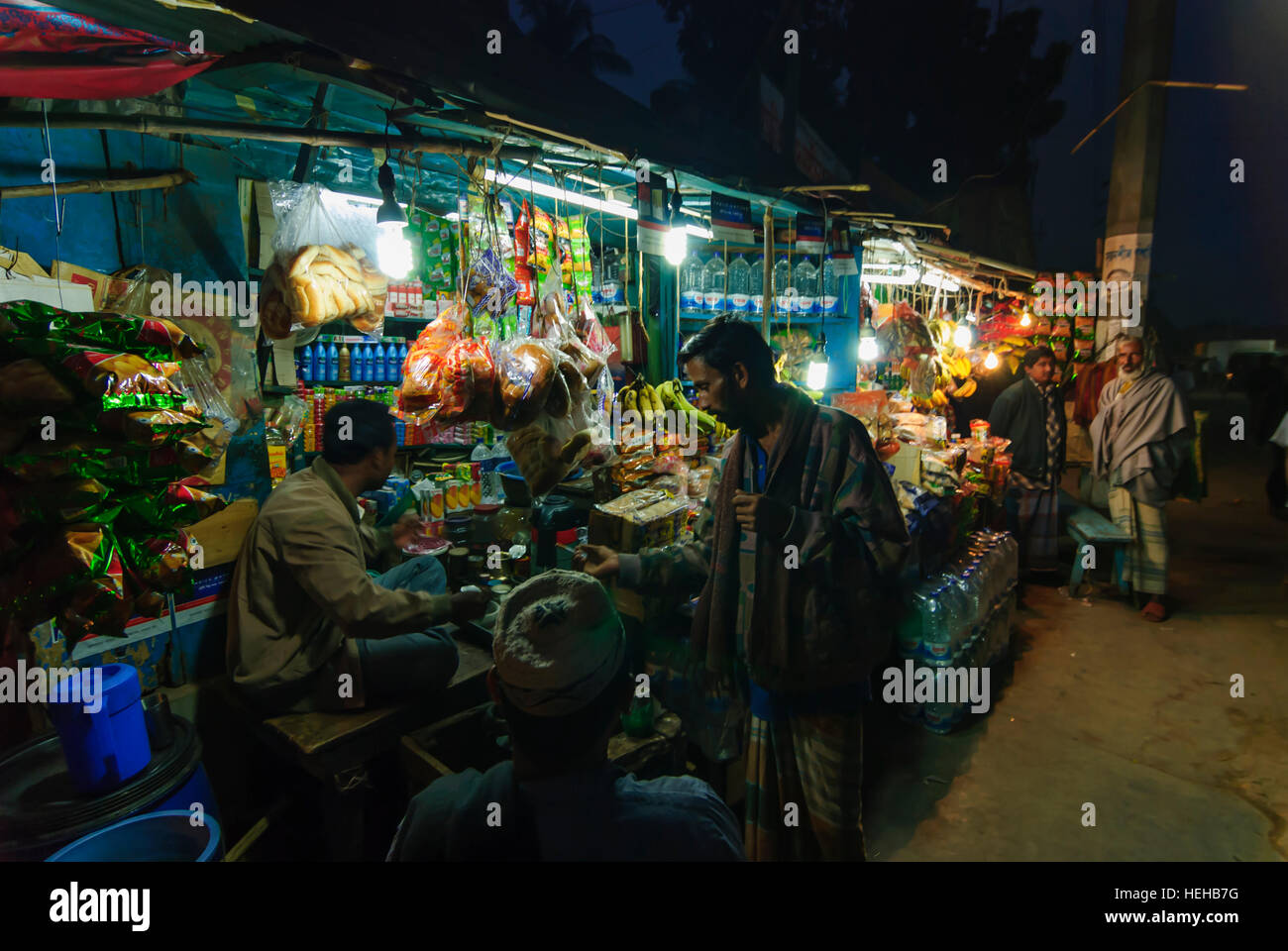 Barisal: Food stand, Barisal Division, Bangladesh Stock Photo