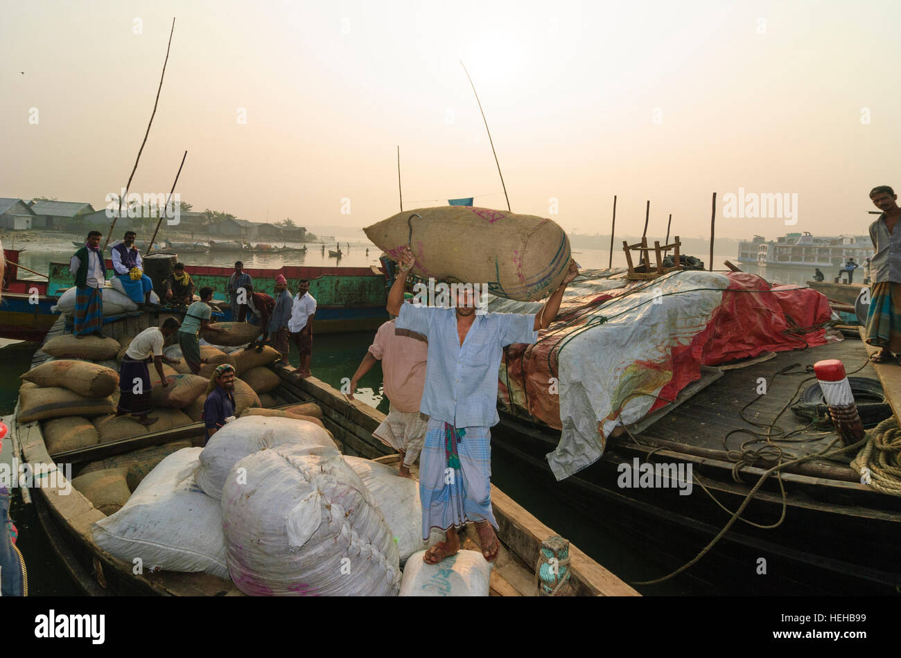 Barisal: harbor, Barisal Division, Bangladesh Stock Photo