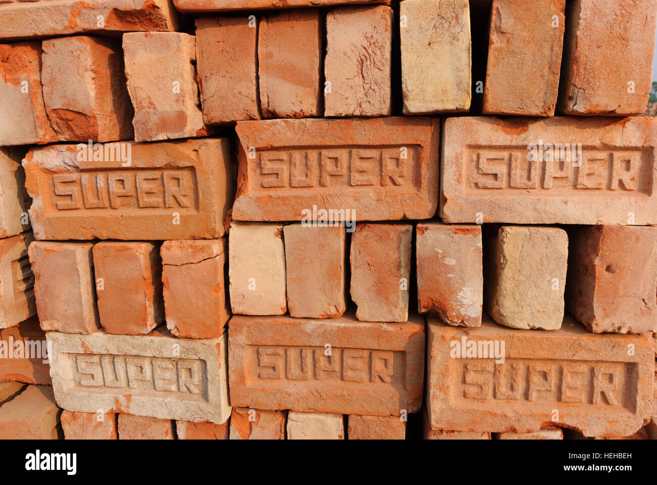 Madhabpasa: bricks, Barisal Division, Bangladesh Stock Photo