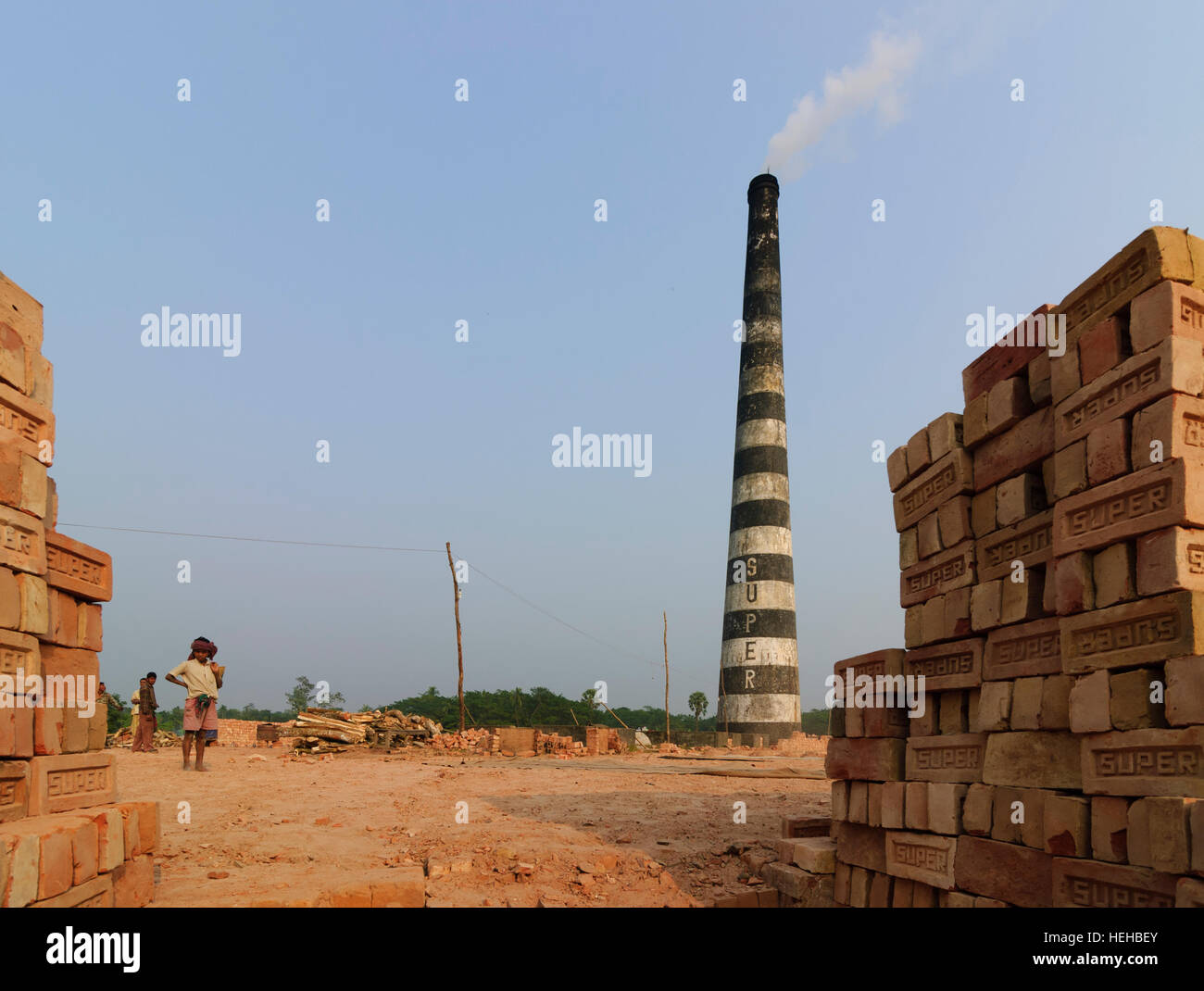 Madhabpasa: brickwork, bricks, Barisal Division, Bangladesh Stock Photo