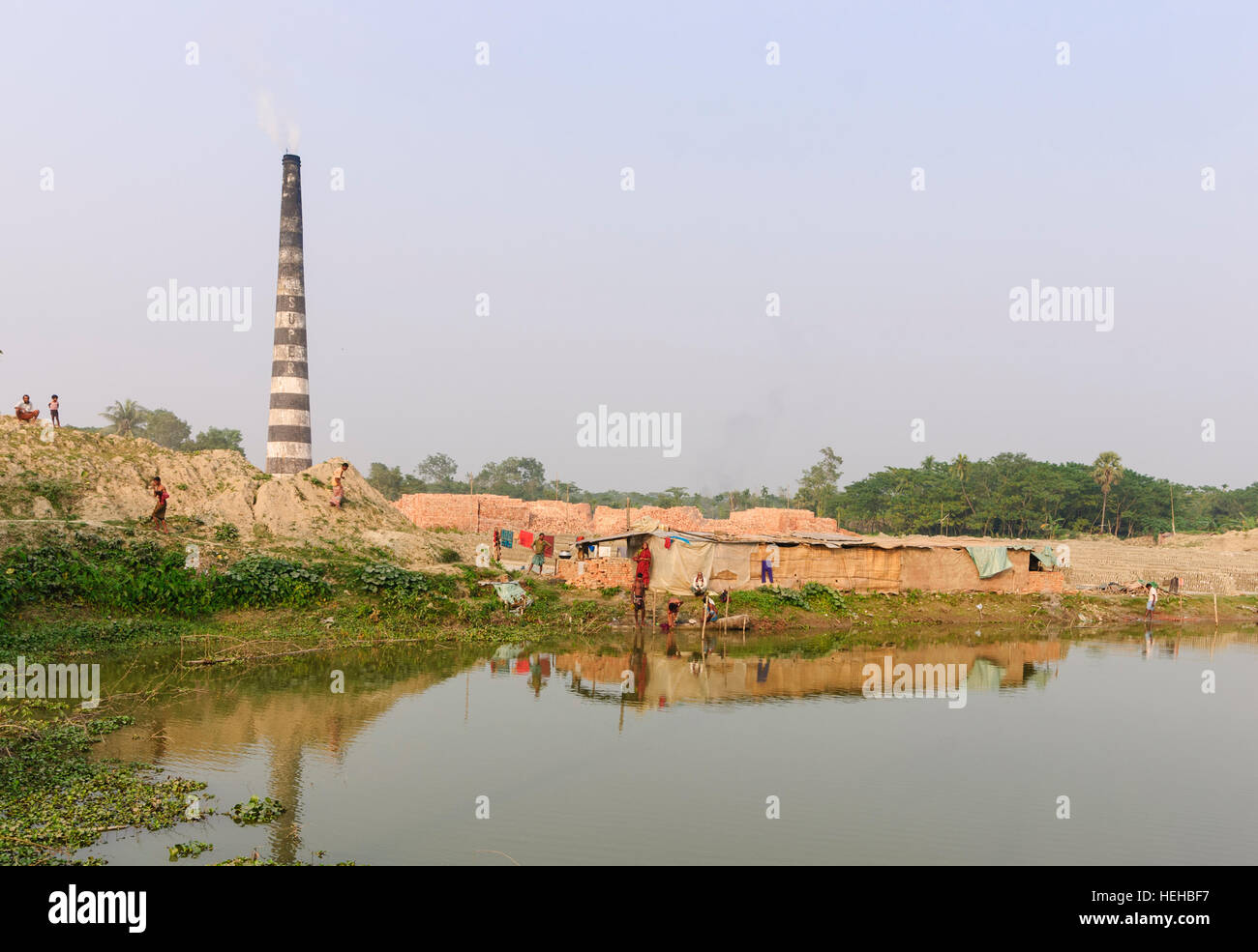 Madhabpasa: brickwork, bricks, Barisal Division, Bangladesh Stock Photo
