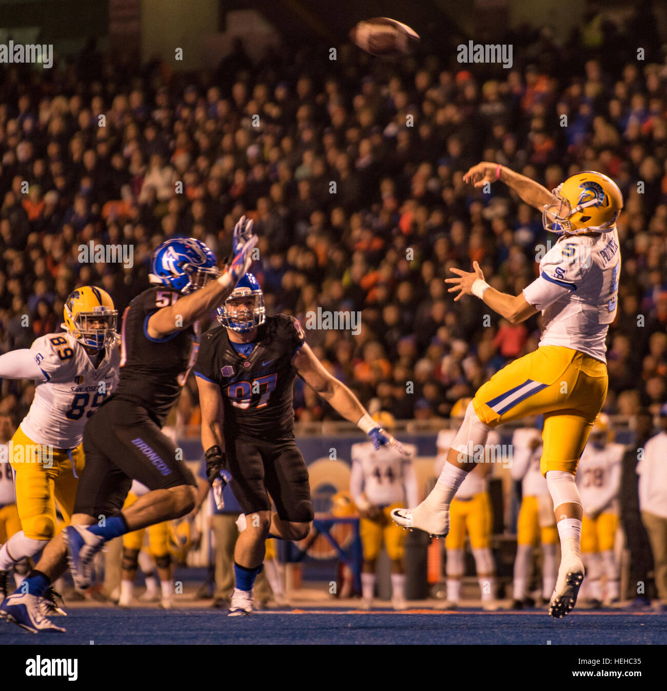 Boise State Football Game,Defensive Team, Boise, Idaho, USA ,2016 Stock Photo