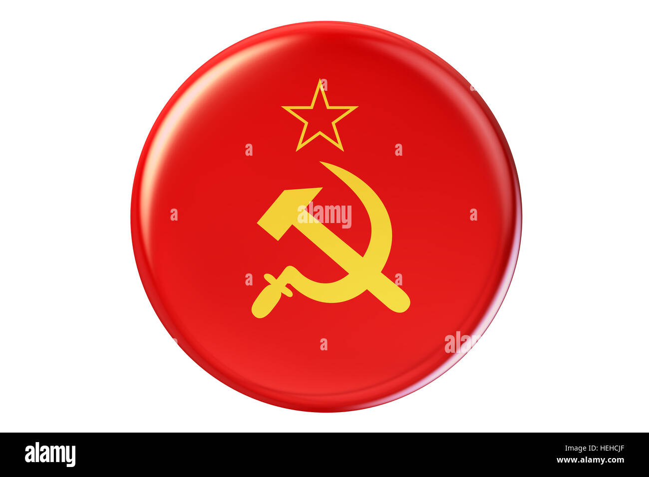 Badge with flag of USSR, 3D rendering isolated on white background ...