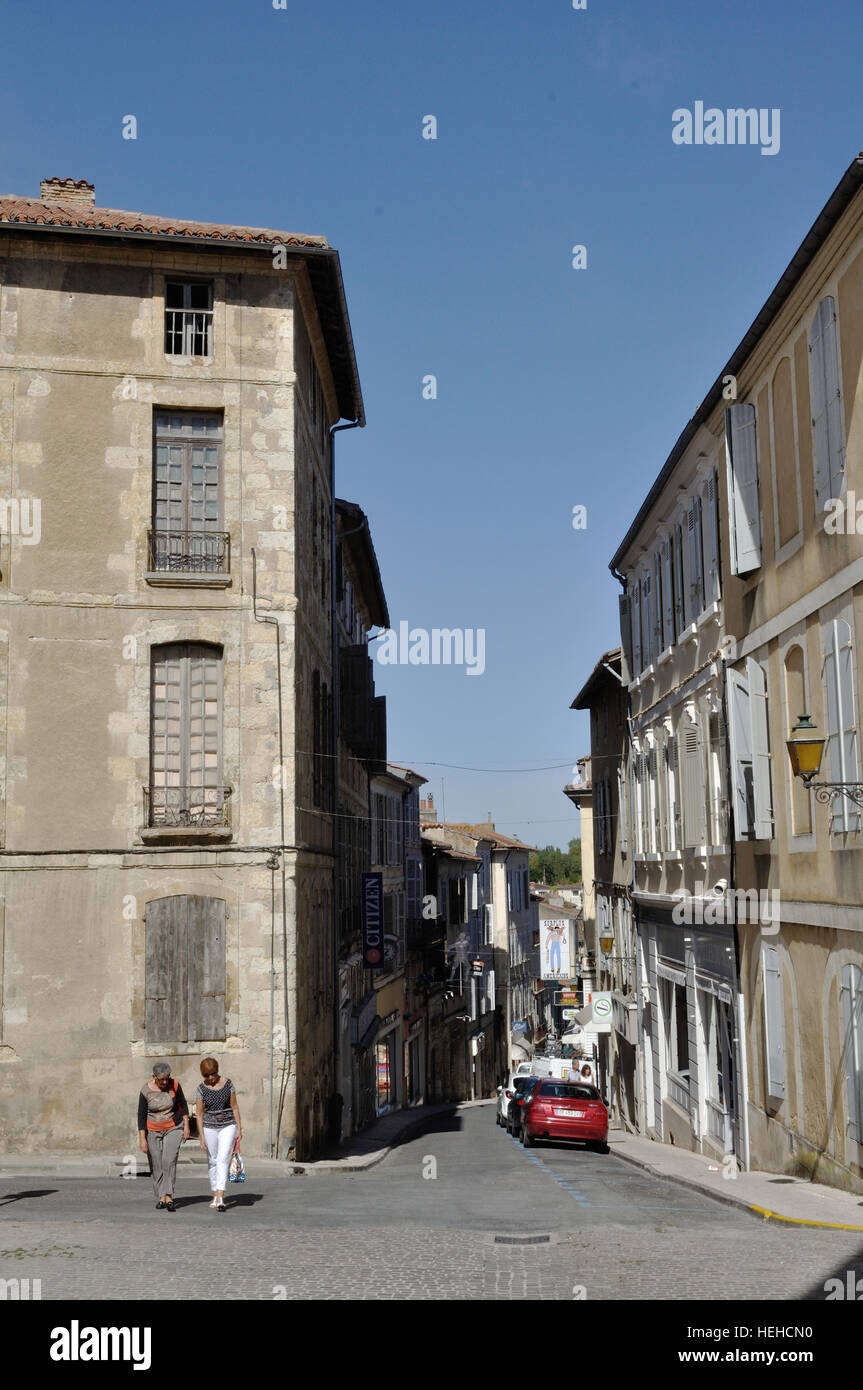View along Rue du Pouy in Auch, France Stock Photo Alamy