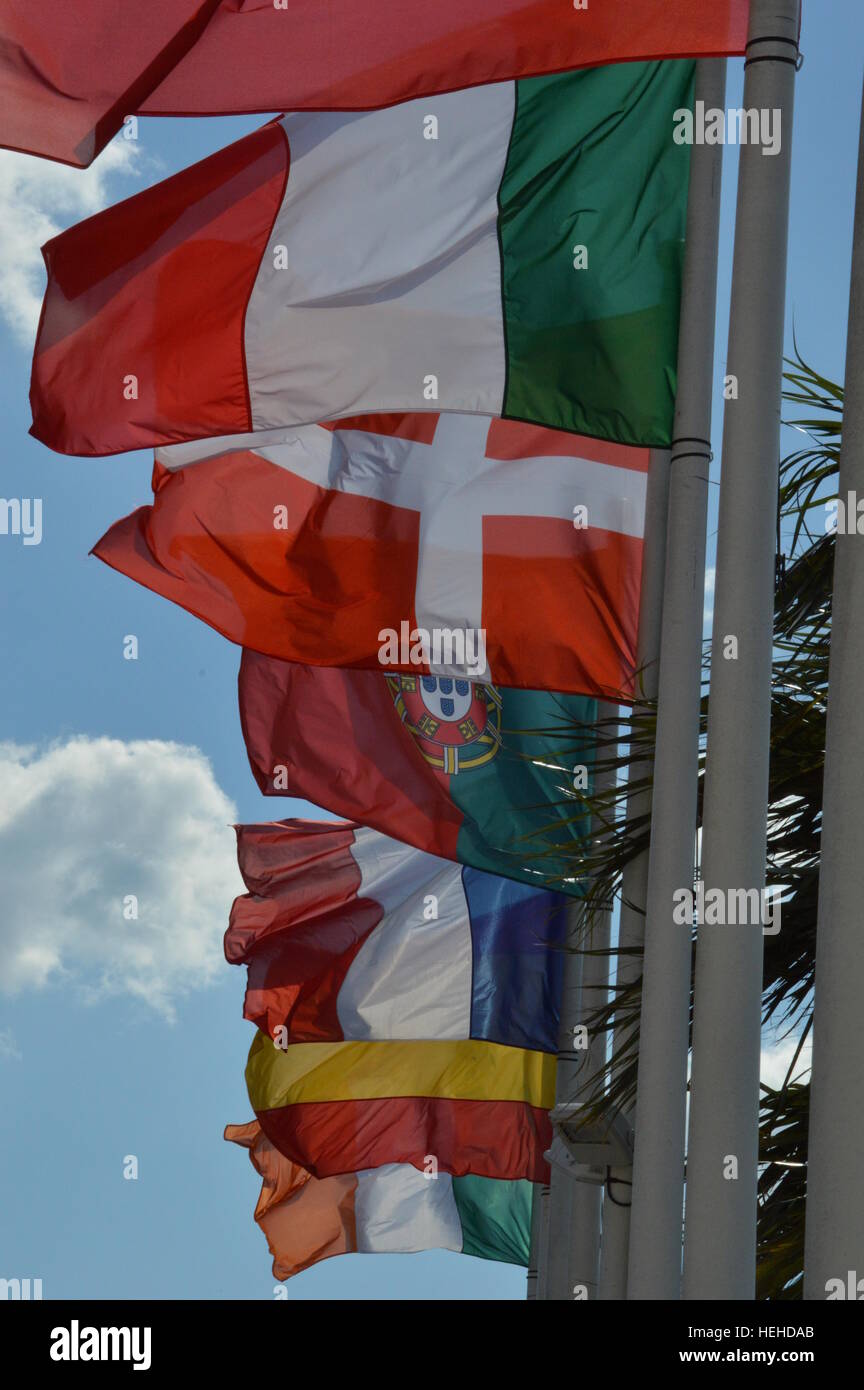 Flags of European countries Stock Photo