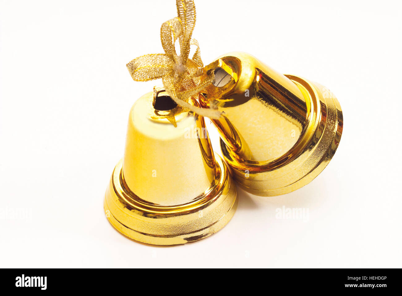 Golden bells, Christmas ornaments Stock Photo - Alamy