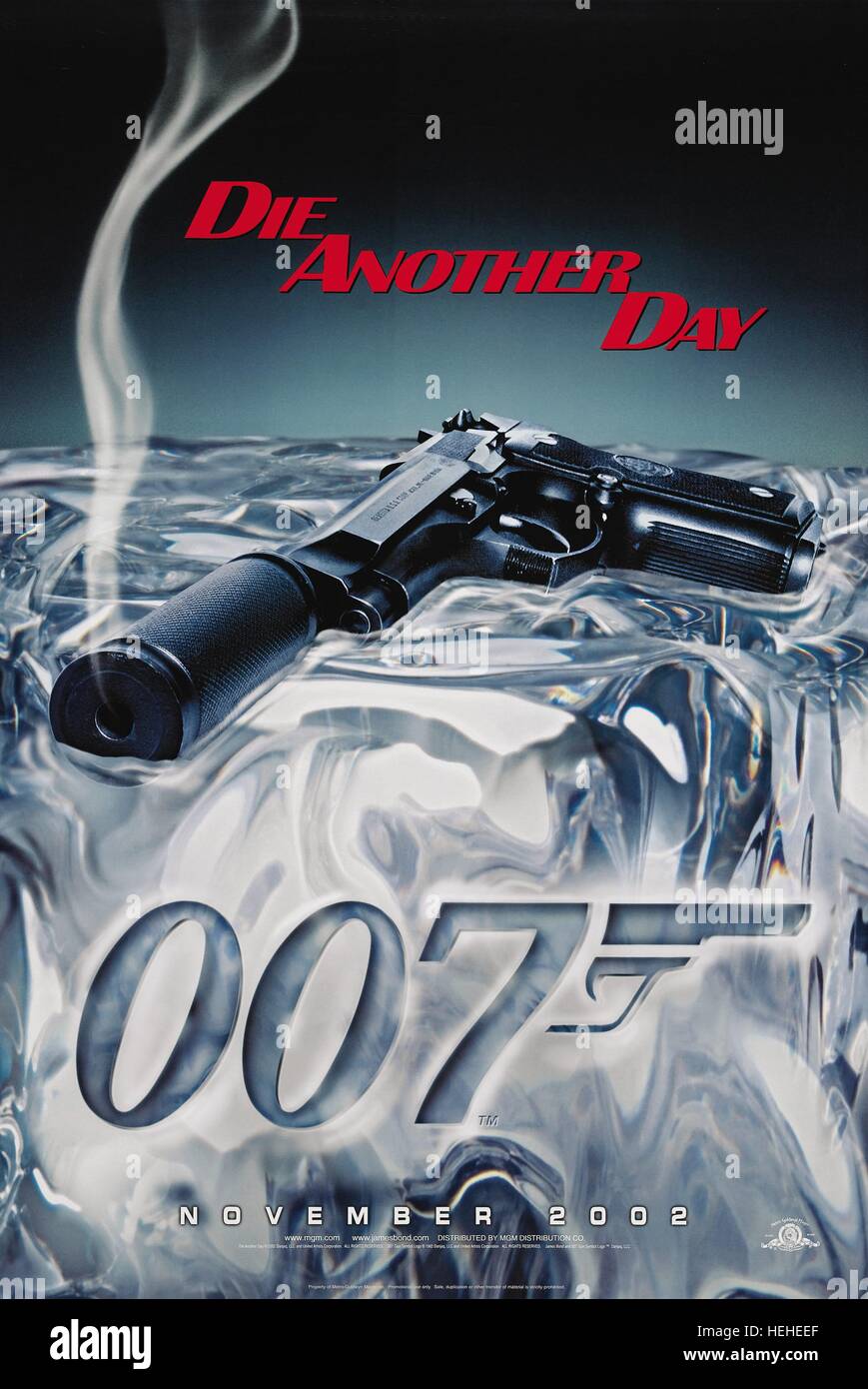 Smoking Gun On Ice Poster James Bond Die Another Day 02 Stock Photo Alamy