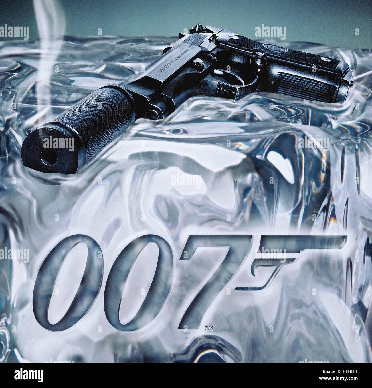 Smoking Gun On Ice James Bond Die Another Day 2002 Stock Photo Alamy