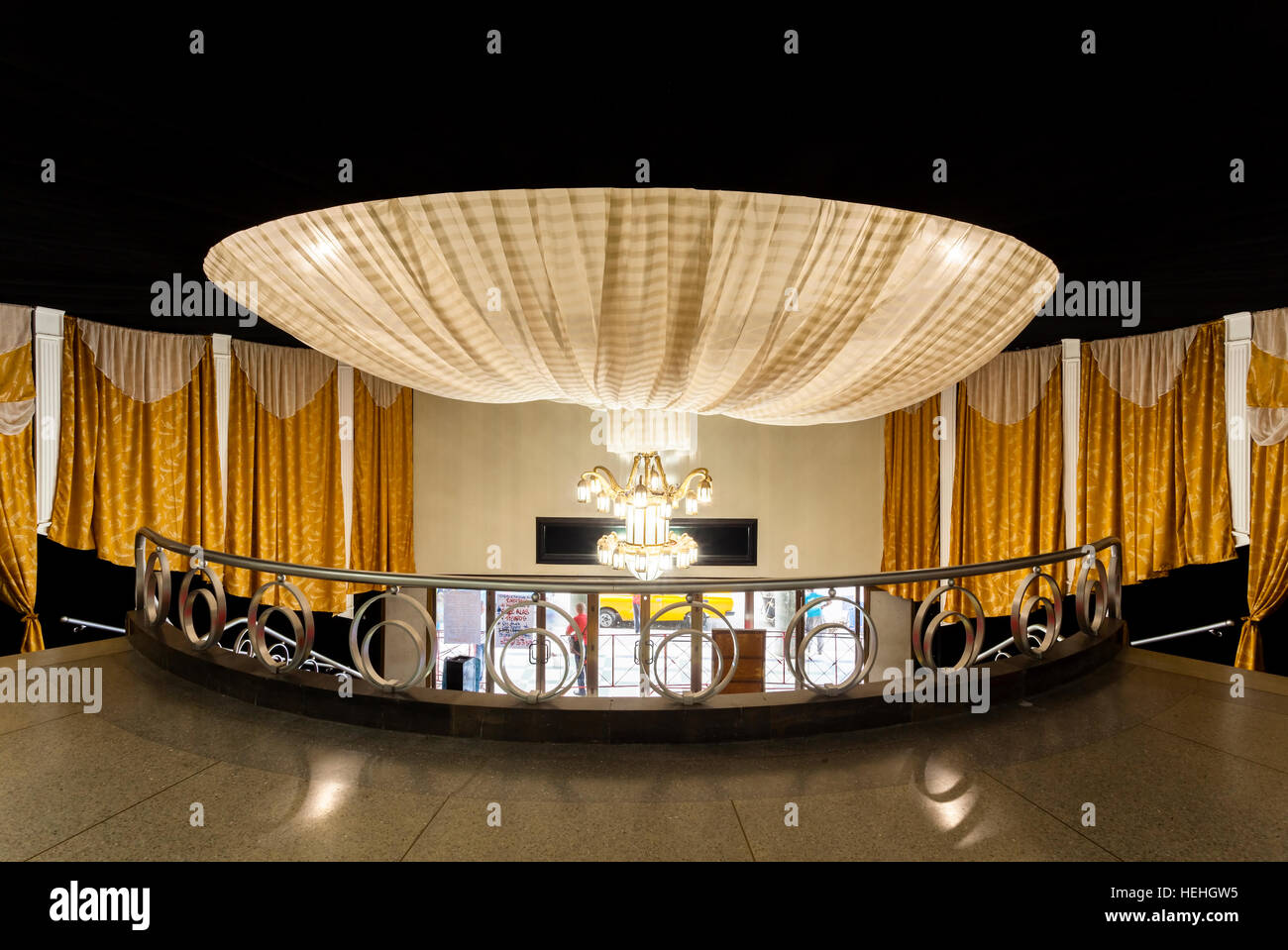 The lobby inside the Teatro America in Central Havana, Cuba. Stock Photo