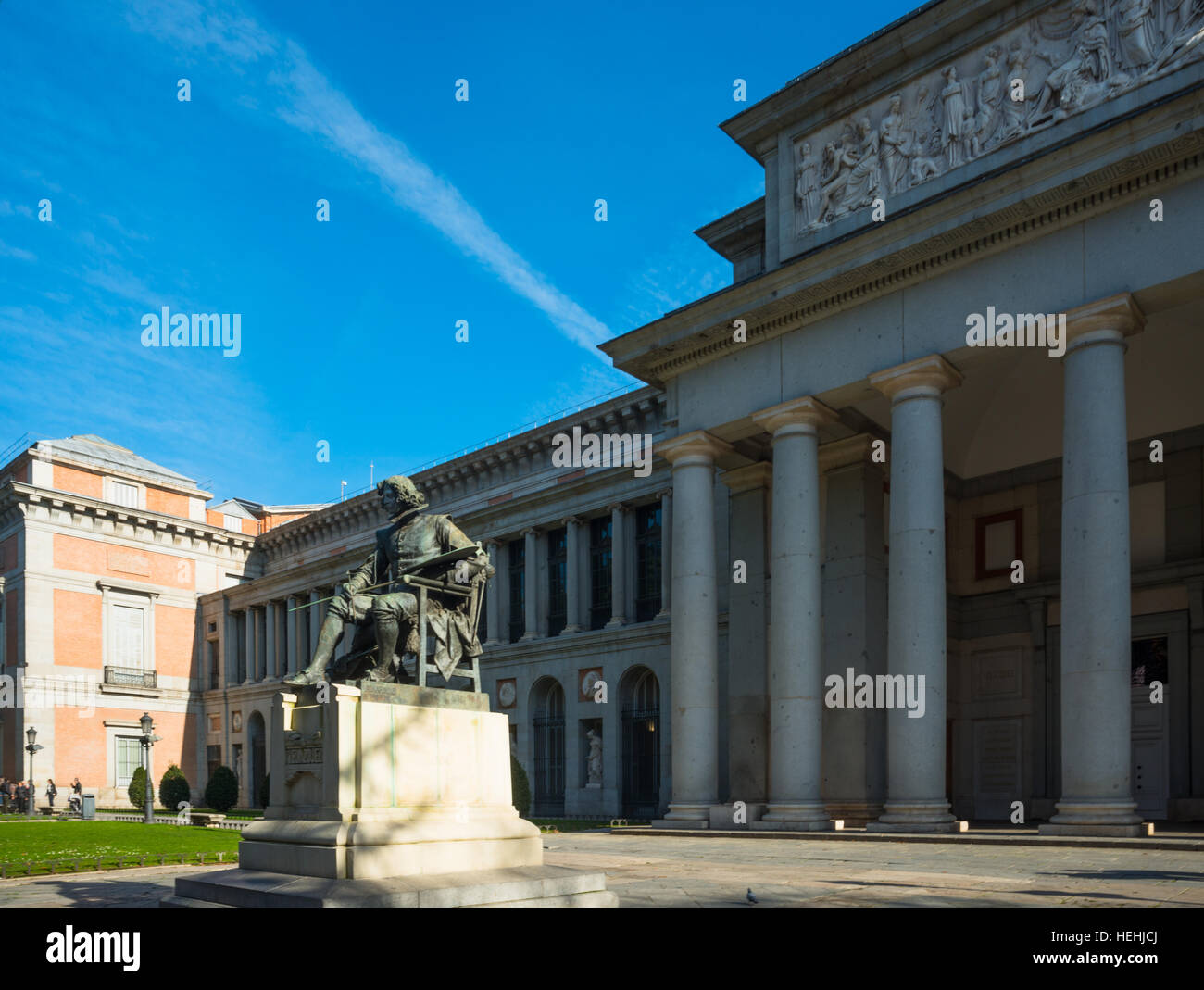 Prado museum statue velazquez madrid hires stock photography and