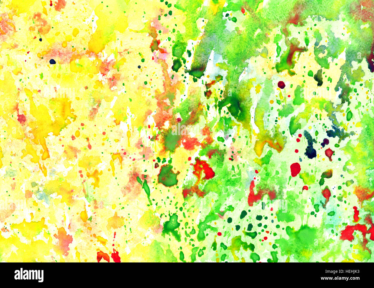 Abstract artistic hand painted watercolor background (yellow and green ...