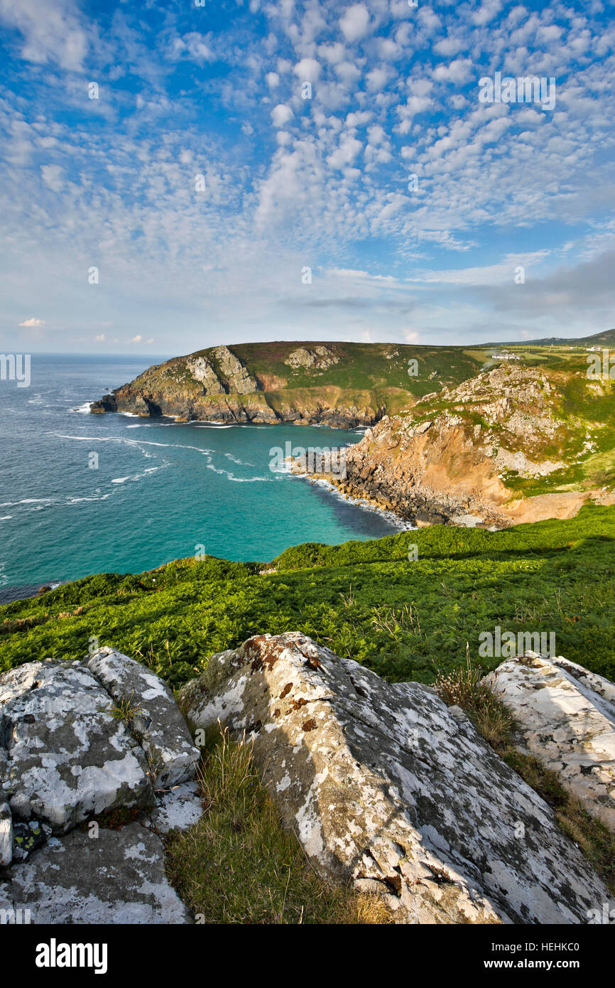 Pendour Cove and Zennor Head; from Carnelloe; Cornwall; UK Stock Photo