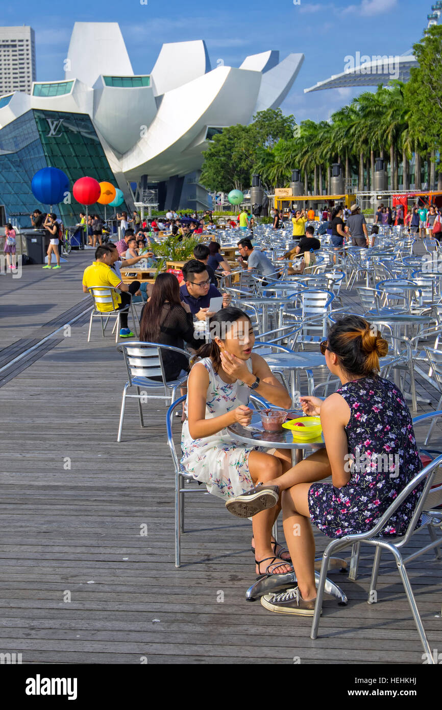 Marina bay promenade, Singapore Stock Photo
