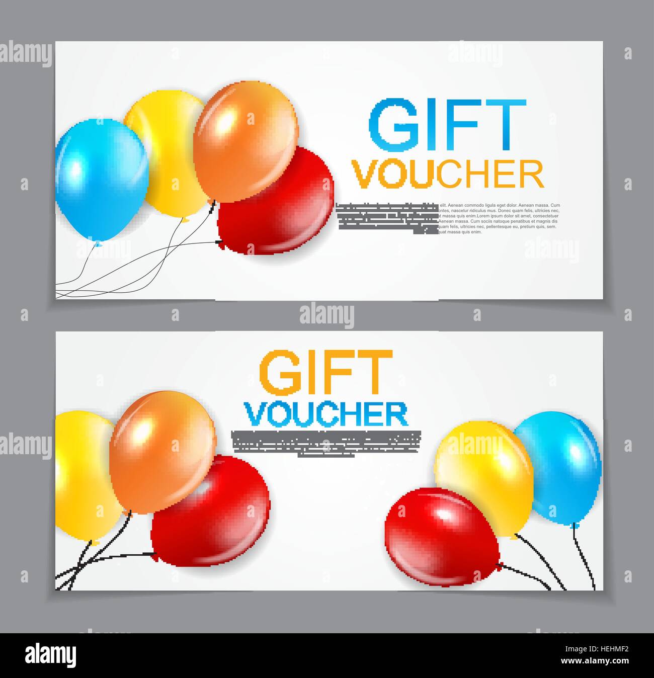 Gift Voucher Template Balloon Discount Coupon. Vector Illustrati Stock  Vector Image & Art - Alamy