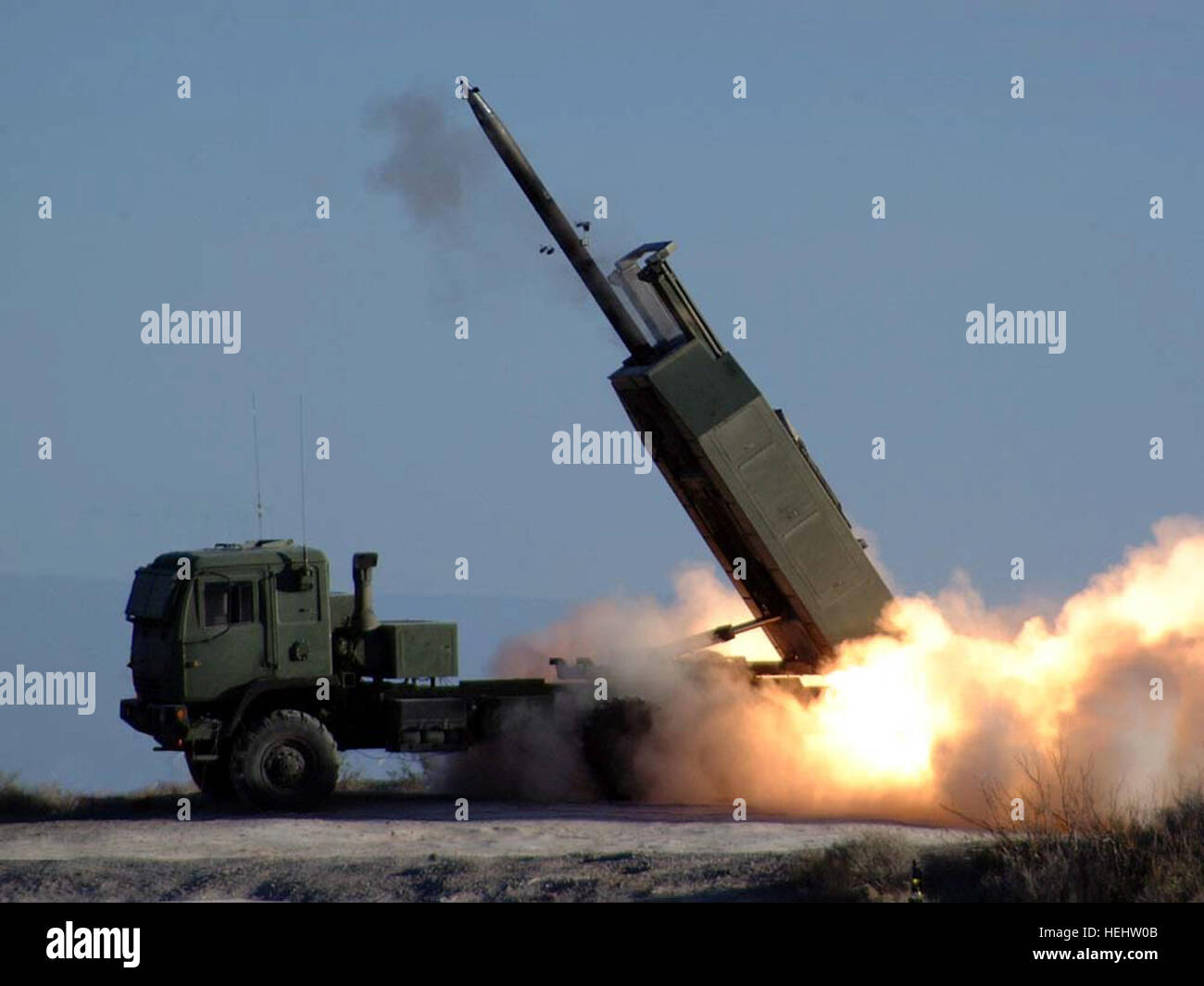 HIMARS - missile launched Stock Photo