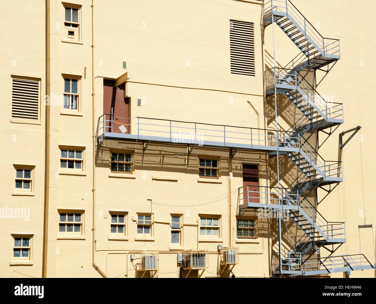 Fire stairs of a building in the city of Miami (Florida). Stock Photo