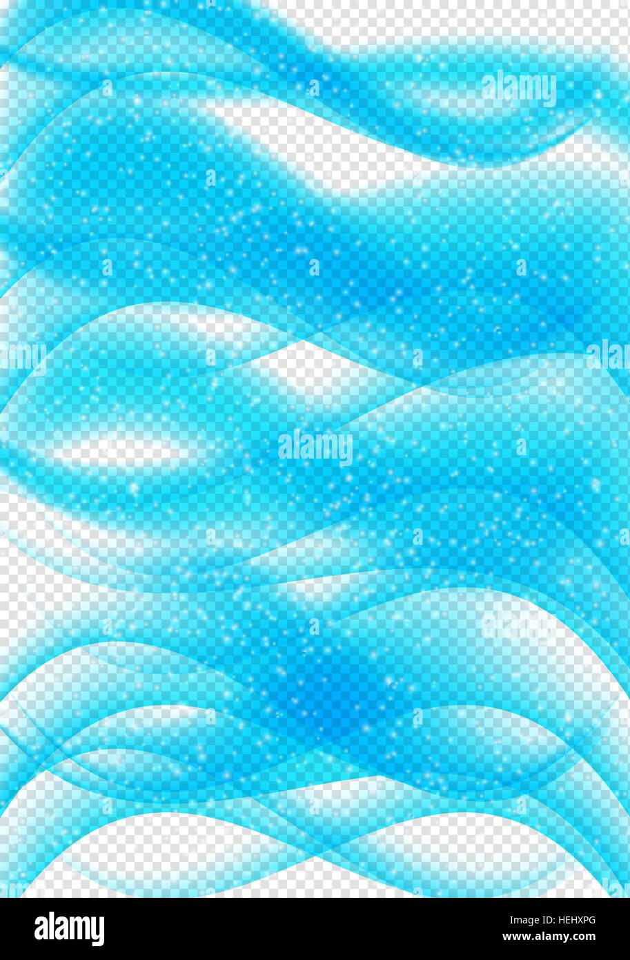 Abstract Blue Wave Set on Transparent Background. Vector Stock Vector ...