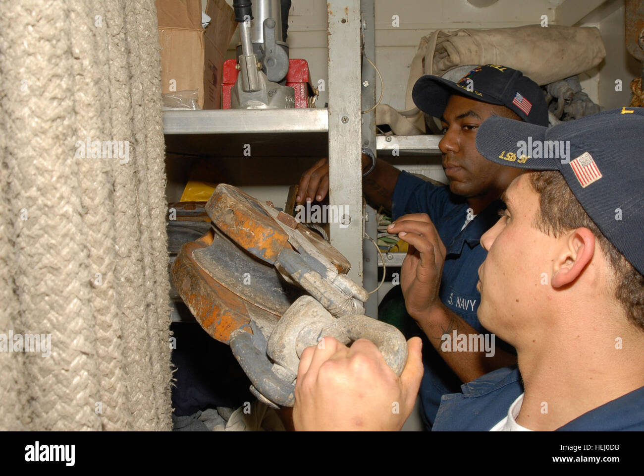 Boatswain's Mate Seaman (BMSN) Proper and BMSN Donnell Marcus