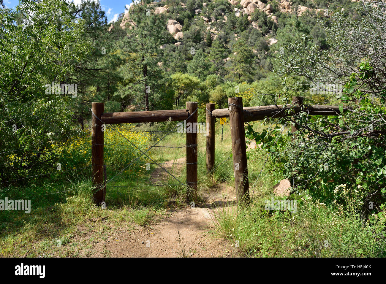 Wooden gate and fence hi-res stock photography and images - Alamy