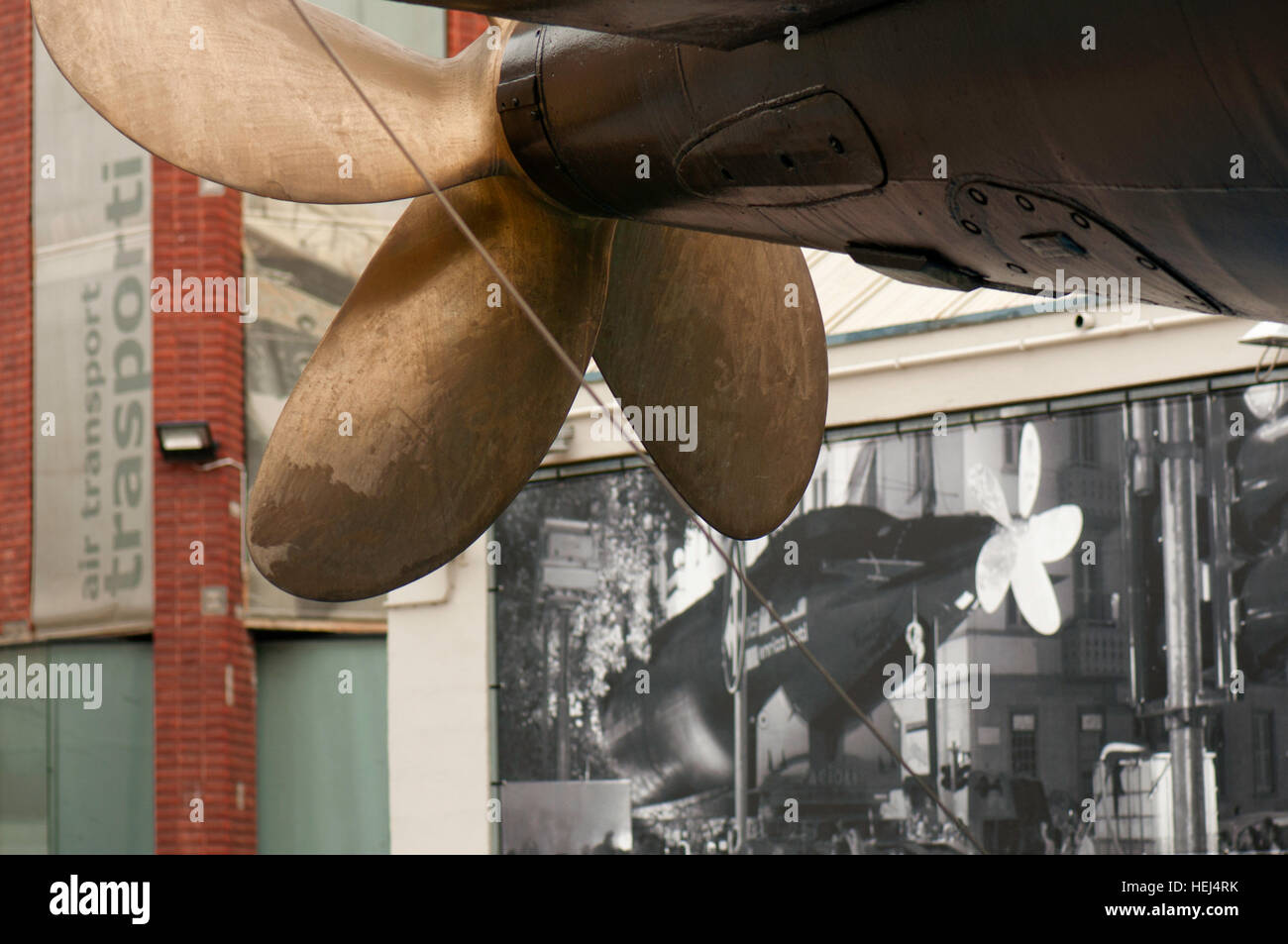The propeller of Italian Navy submarine at Science and Technology