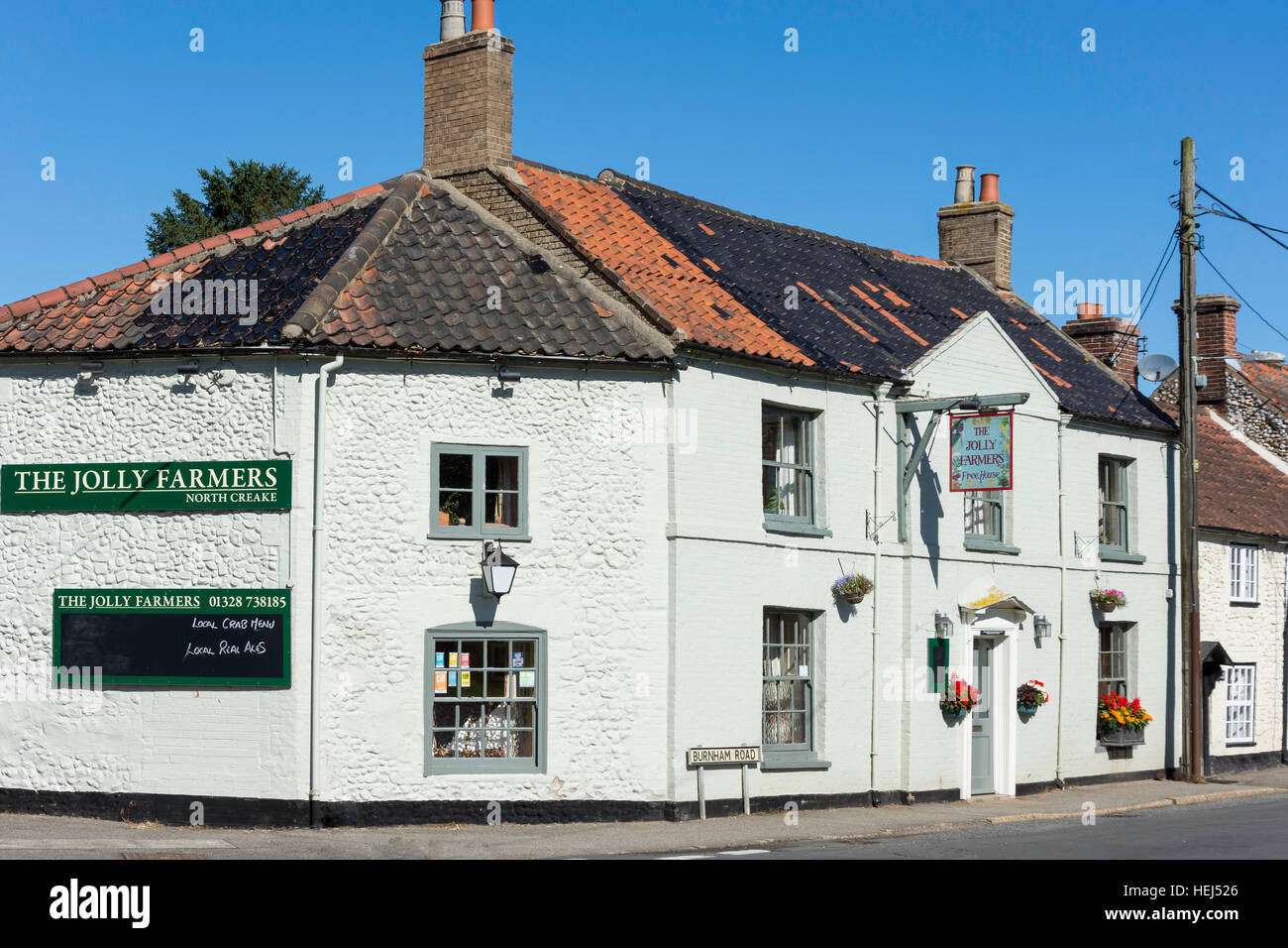 The Jolly Farmers Pub, Burnham Road, North Creake, Norfolk, England, United Kingdom Stock Photo