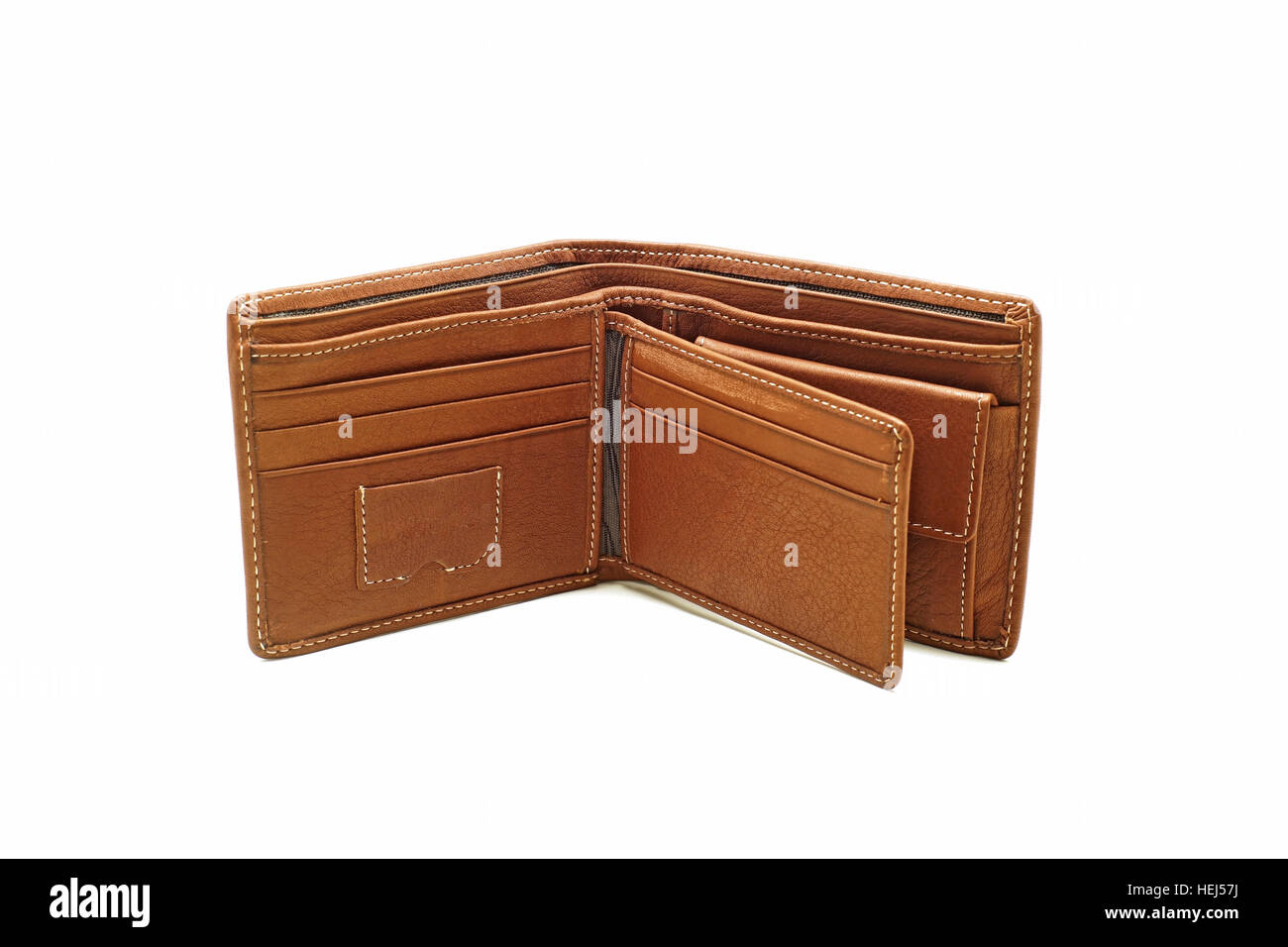 brown leather wallet isolated on white background Stock Photo Alamy