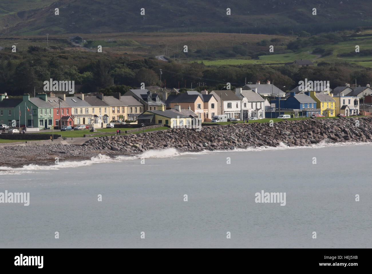 Houses on the seafront in Waterville a coastal village in County Kerry