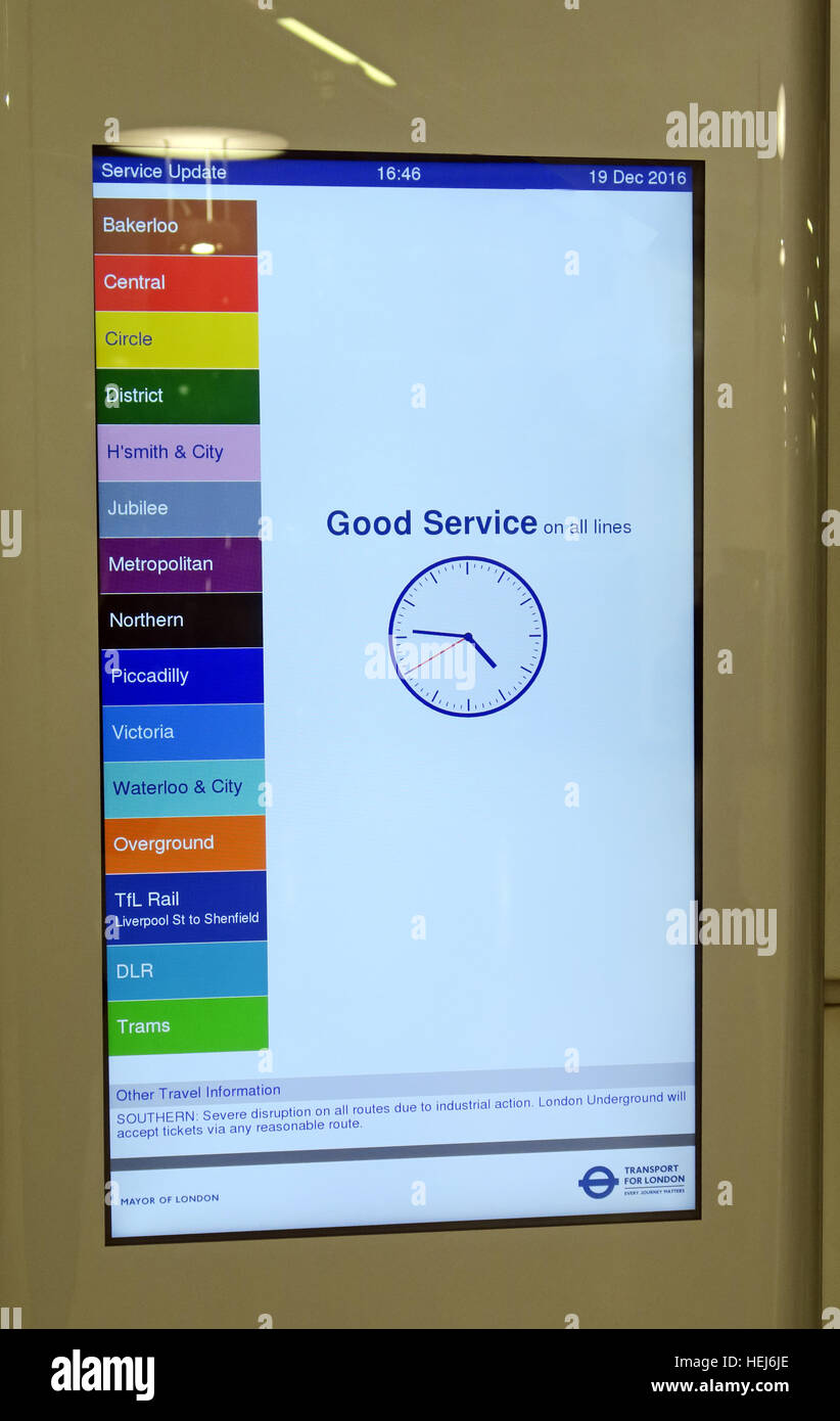 Good Service on all London Transport Lines Stock Photo