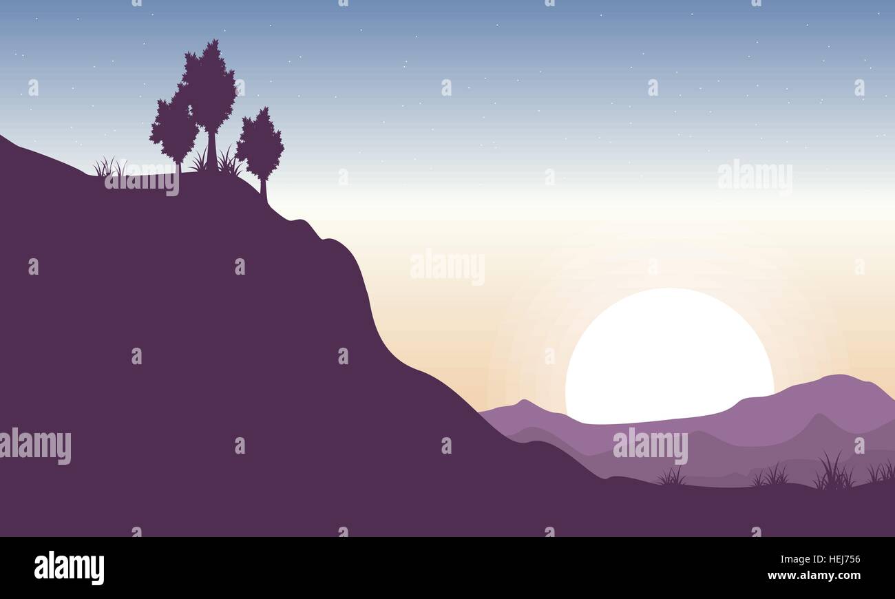 Silhouette of cliff beauty landscape Stock Vector Image & Art Alamy